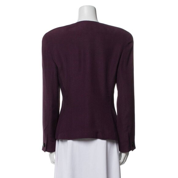 Christian Dior Authentic Purple Black Long Sleeve Blazer Jacket 8 Medium - Picture 3 of 8